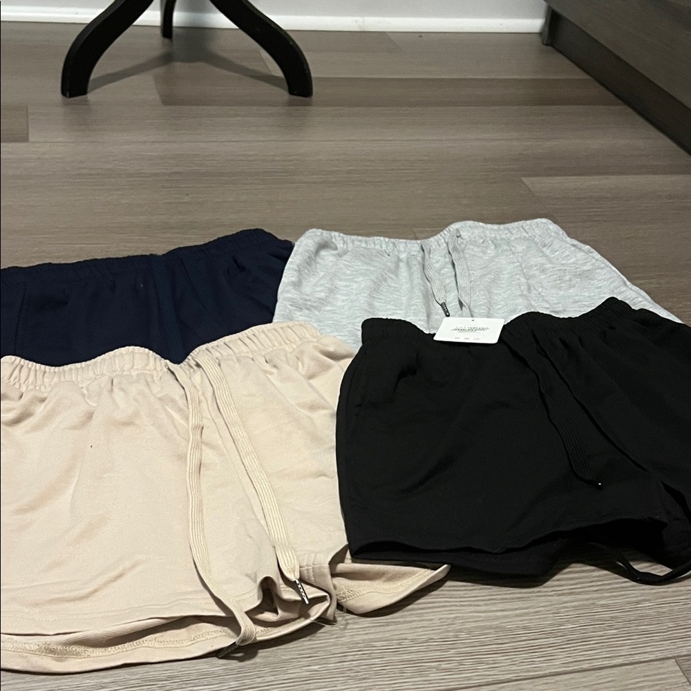 Women's Casual Shorts Set - Black, Gray, Navy, Beige